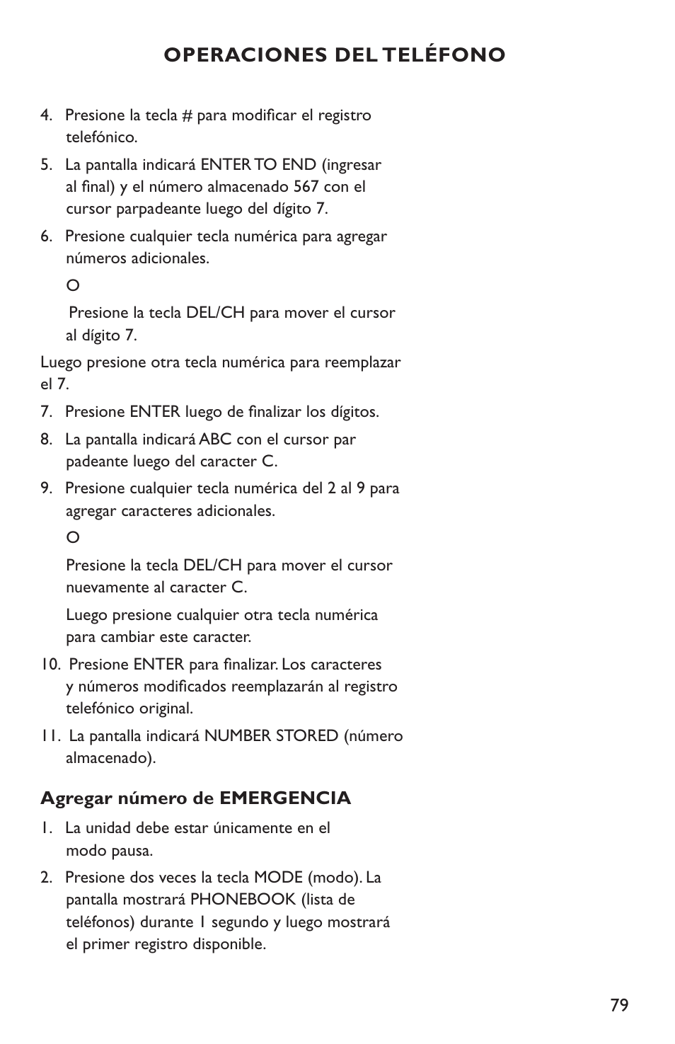 Operaciones del teléfono | Clarity C4210 User Manual | Page 79 / 152