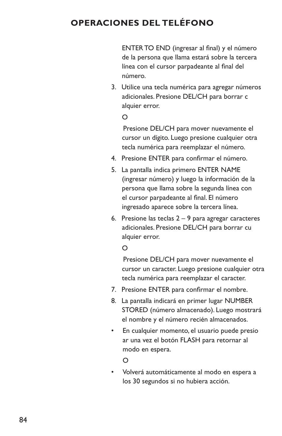 Operaciones del teléfono | Clarity C4210 User Manual | Page 84 / 152