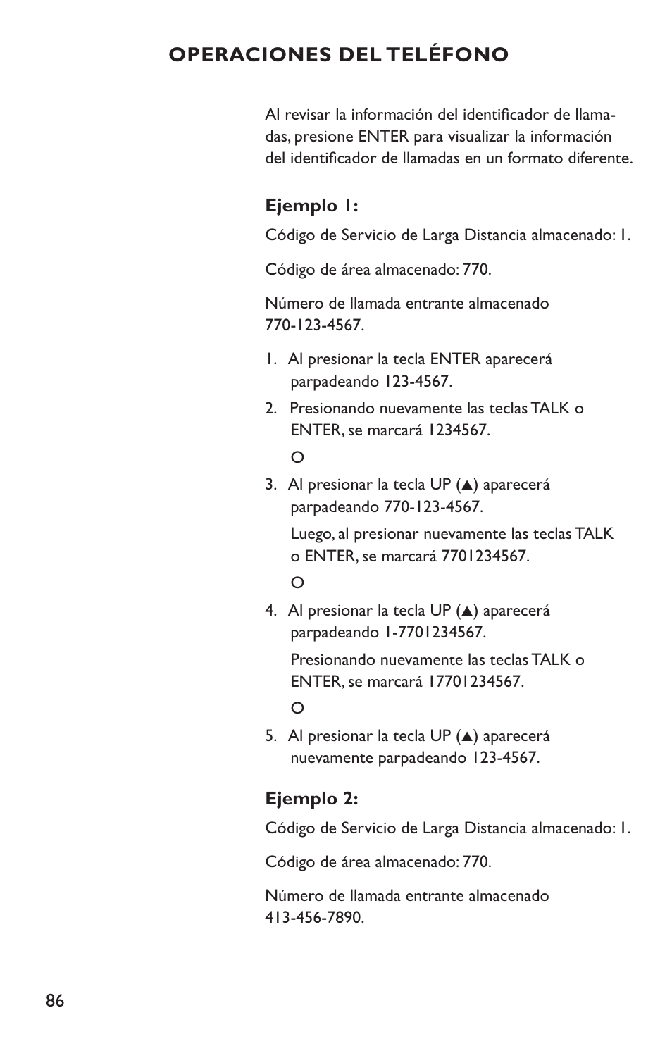 Operaciones del teléfono | Clarity C4210 User Manual | Page 86 / 152