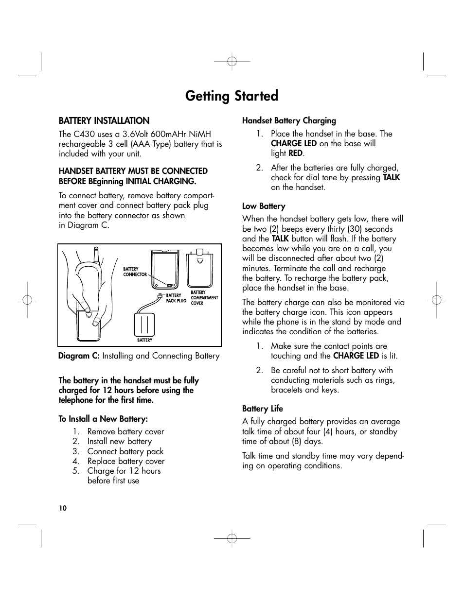 Getting started | Clarity 430 User Manual | Page 10 / 28