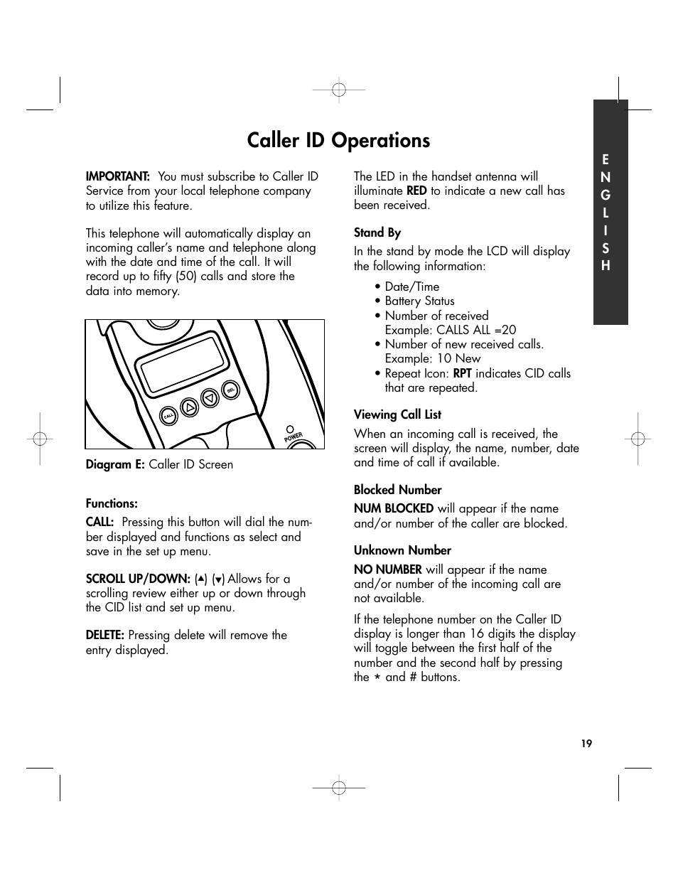 Caller id operations | Clarity 430 User Manual | Page 19 / 28