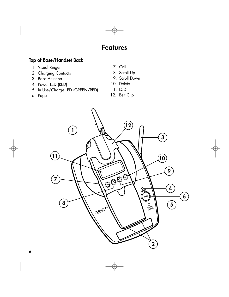 Features | Clarity 430 User Manual | Page 6 / 28