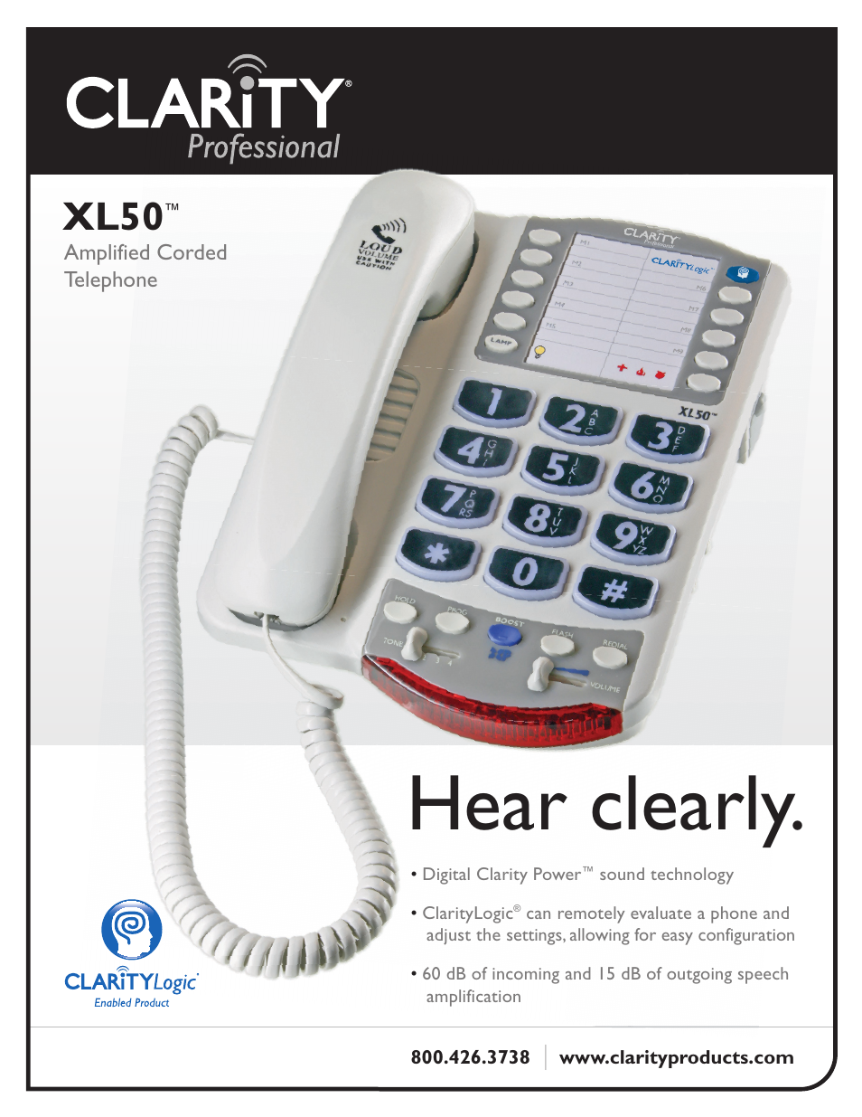 Clarity XL50 User Manual | 2 pages
