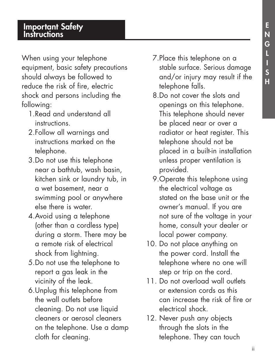 Important safety instructions | Clarity Telephone User Manual | Page 4 / 38