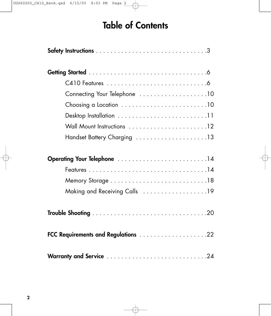 Clarity C410 User Manual | Page 2 / 80