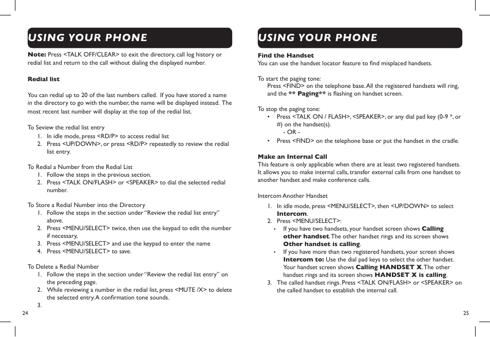 Using your phone | Clarity D722 User Manual | Page 14 / 26