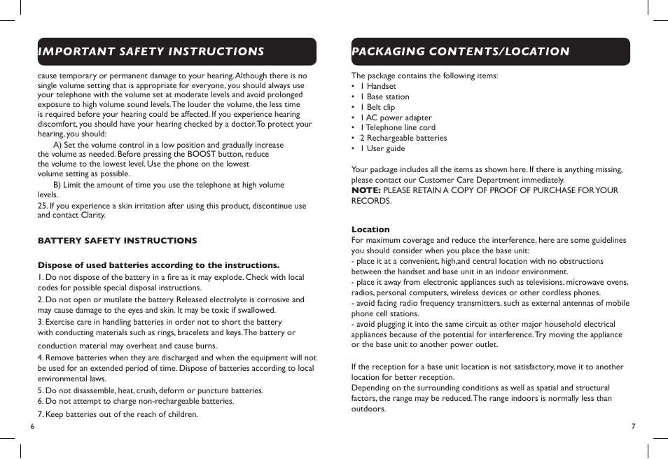 Clarity D722 User Manual | Page 5 / 26