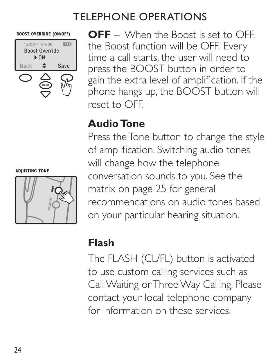Telephone operations | Clarity C4230 User Manual | Page 24 / 65