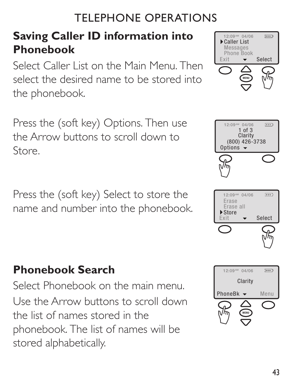 Clarity C4230 User Manual | Page 43 / 65