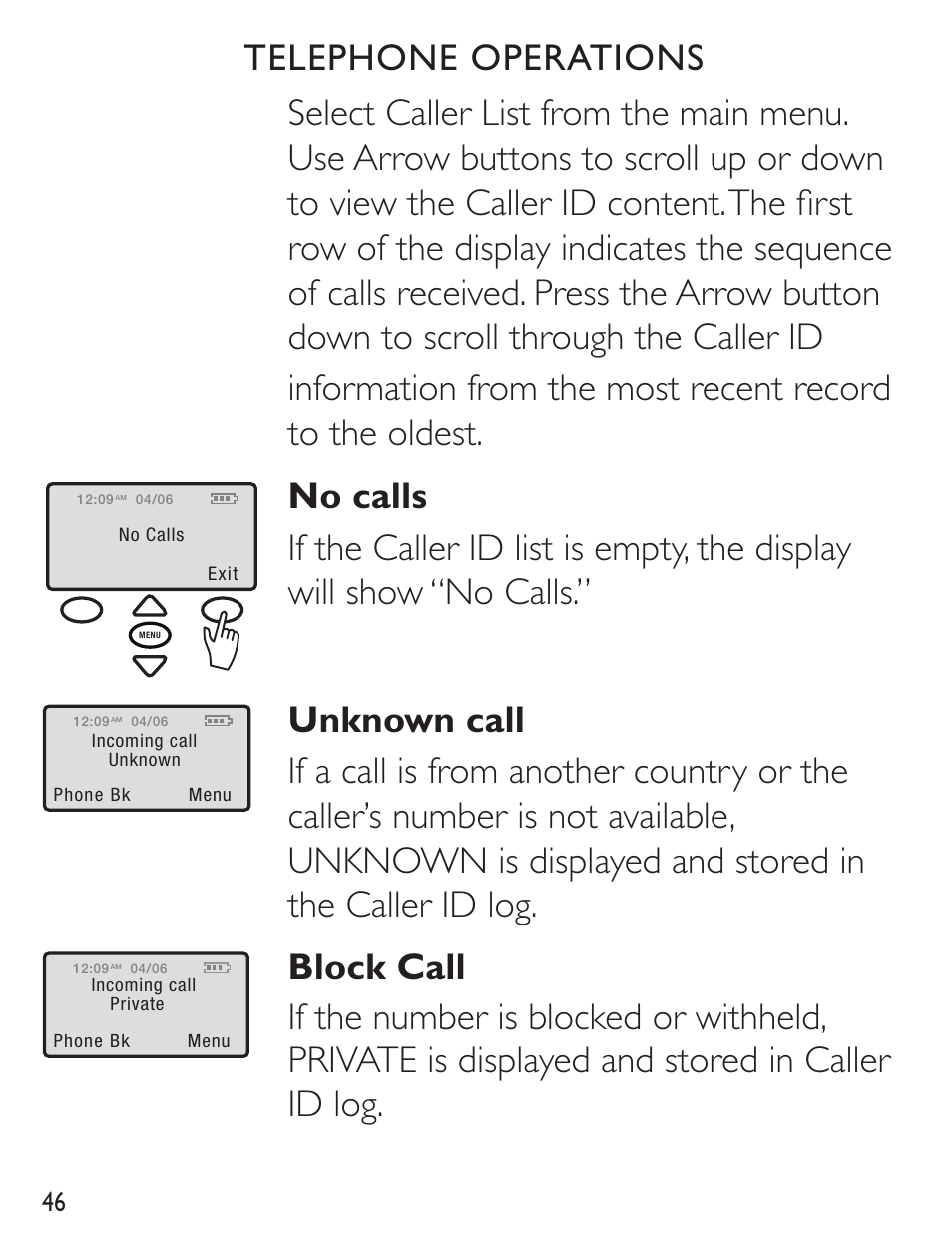 Telephone operations | Clarity C4230 User Manual | Page 46 / 65