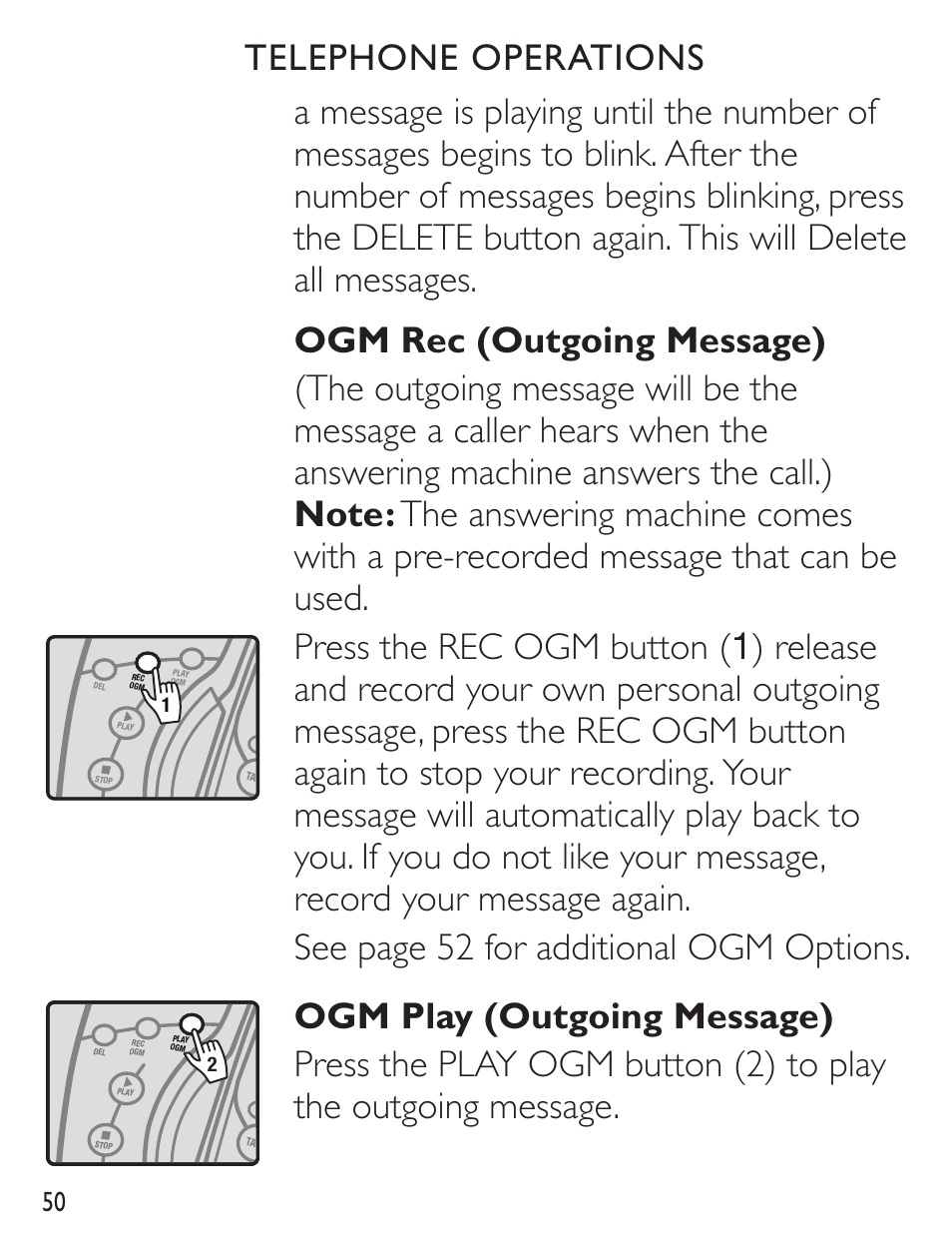 Telephone operations | Clarity C4230 User Manual | Page 50 / 65