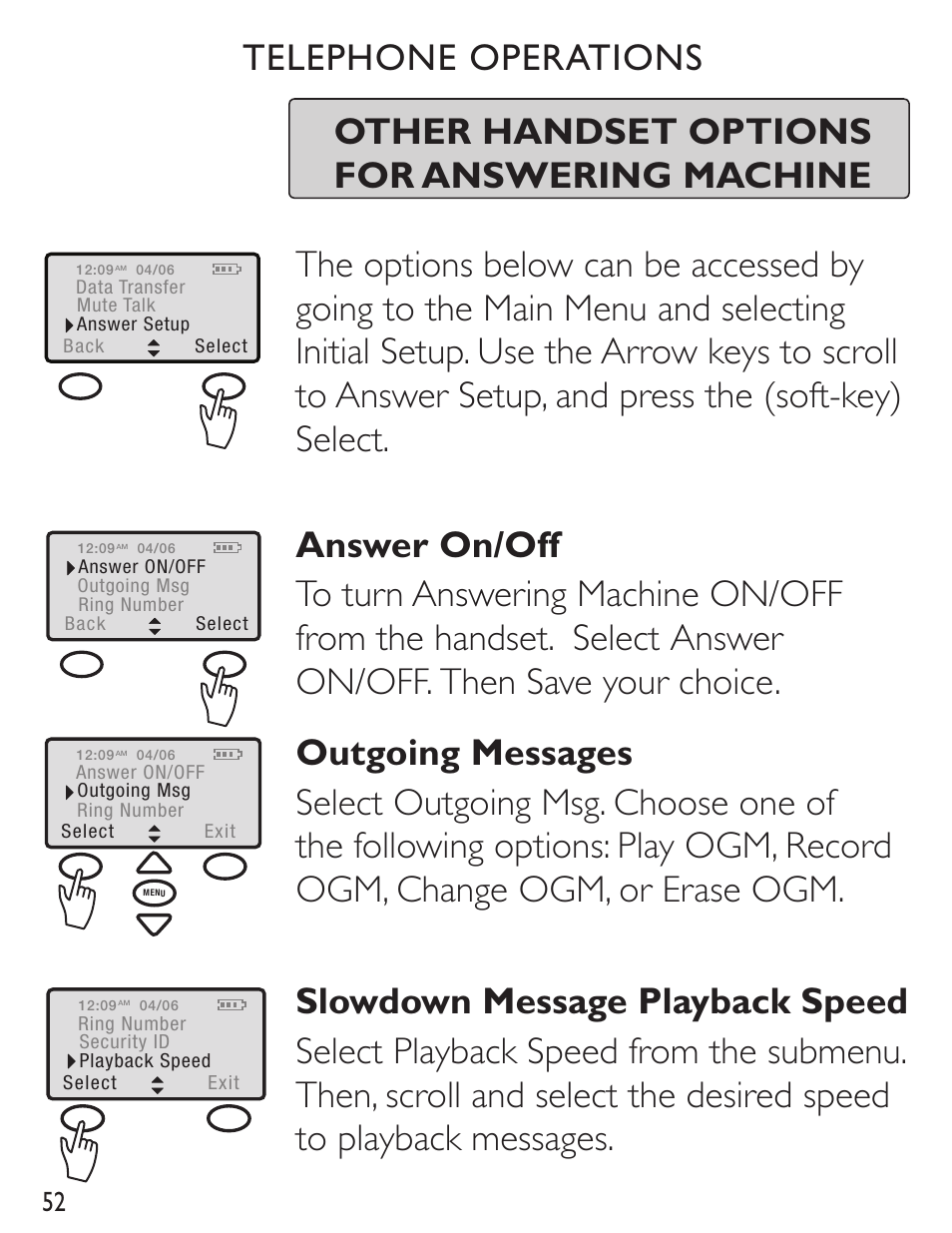 Telephone operations | Clarity C4230 User Manual | Page 52 / 65