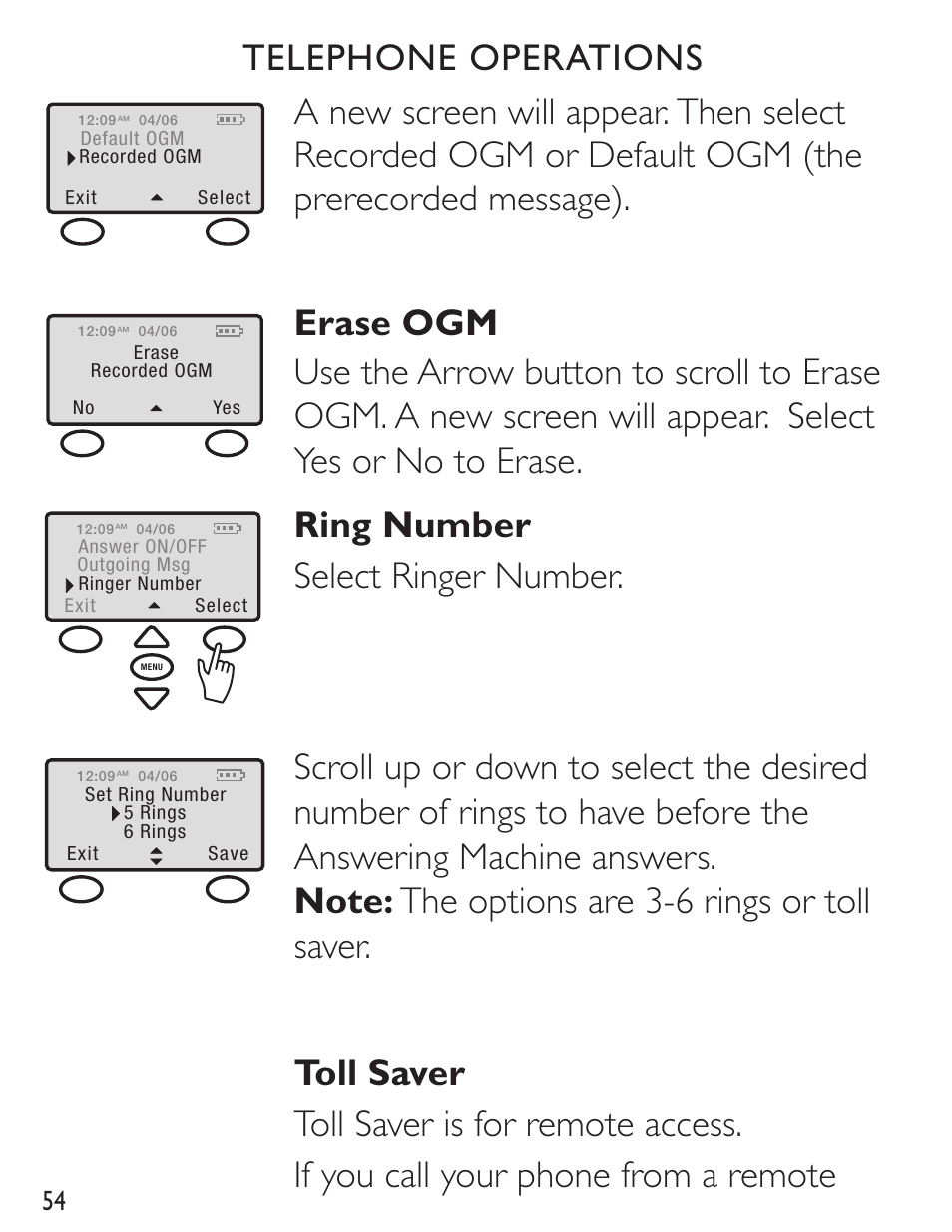 Telephone operations | Clarity C4230 User Manual | Page 54 / 65