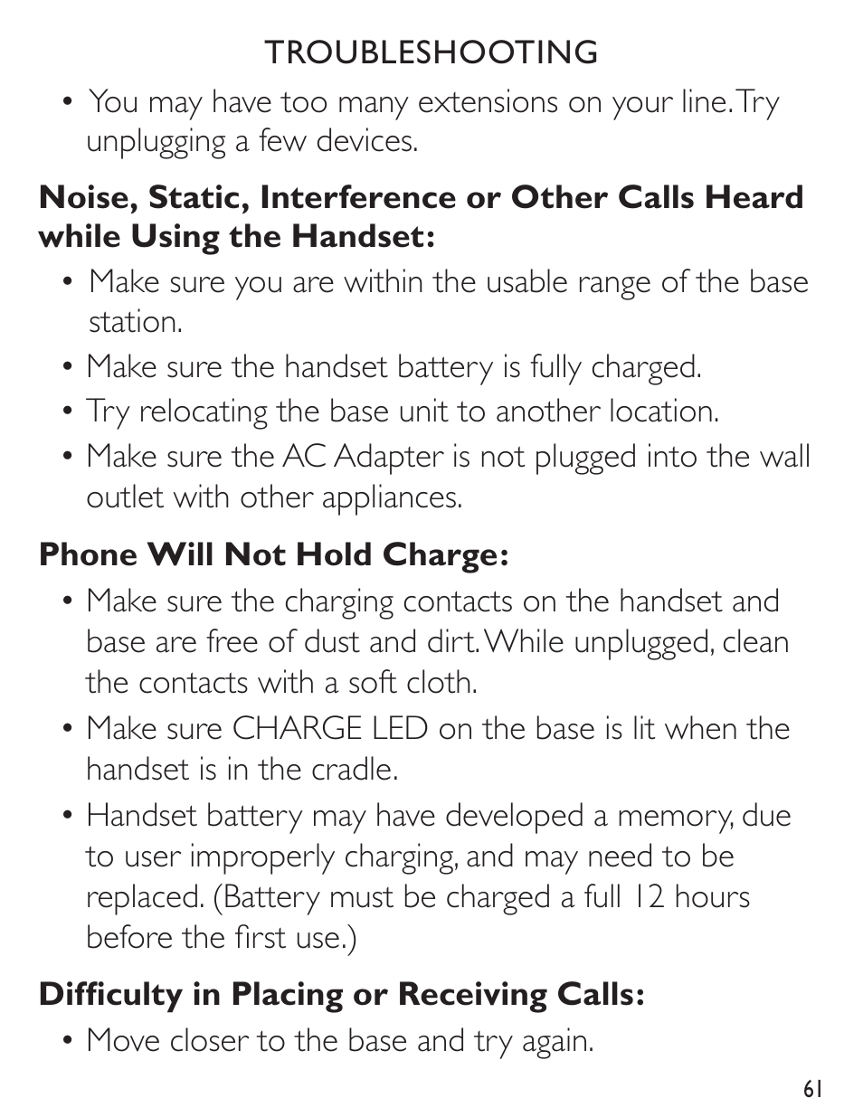 Clarity C4230 User Manual | Page 61 / 65