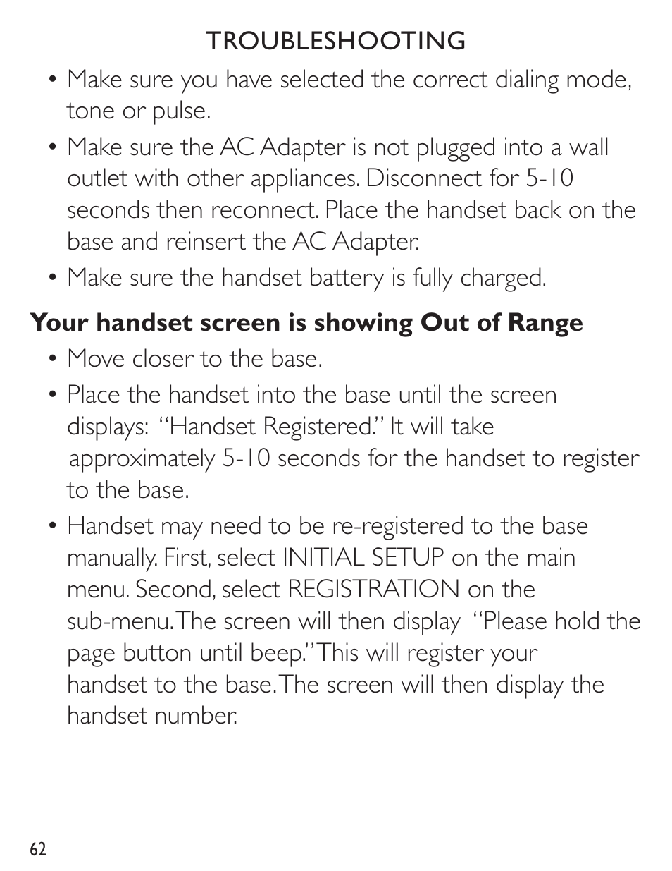 Clarity C4230 User Manual | Page 62 / 65