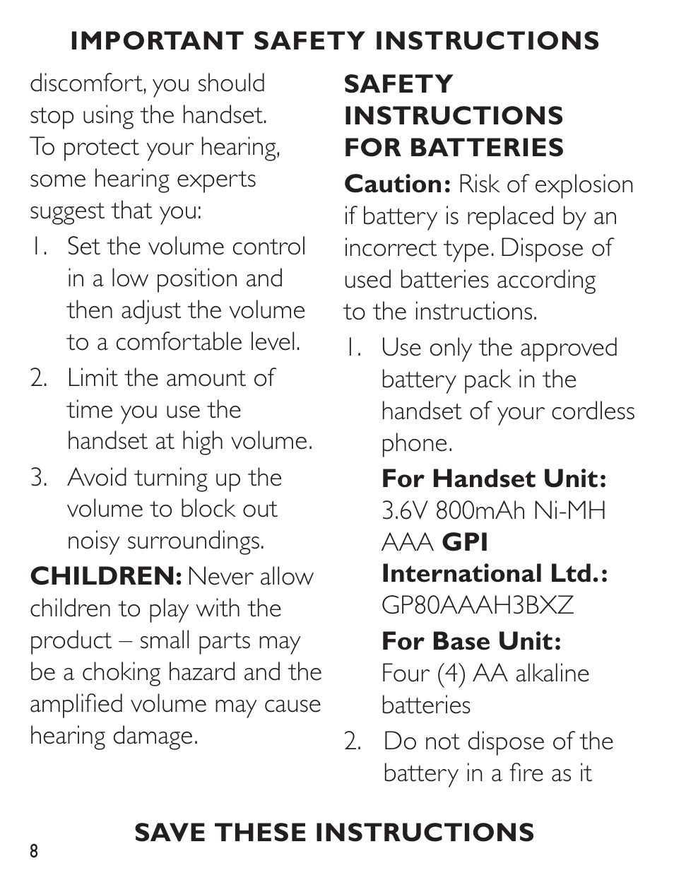 Clarity C4230 User Manual | Page 8 / 65
