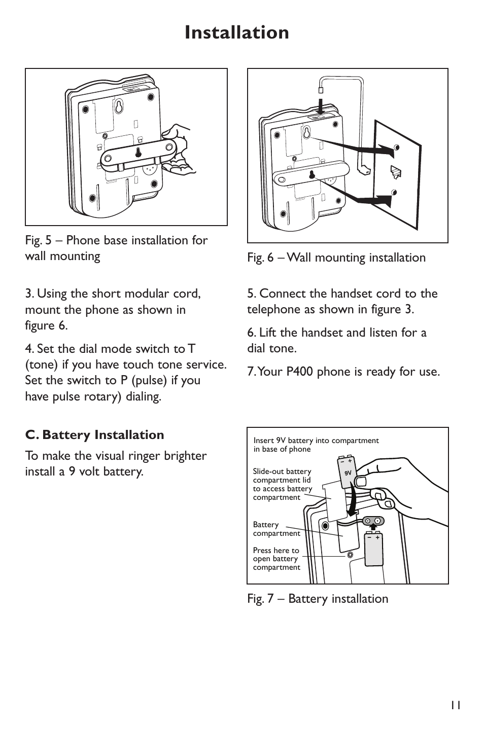 Installation | Clarity POWER P400 User Manual | Page 11 / 64