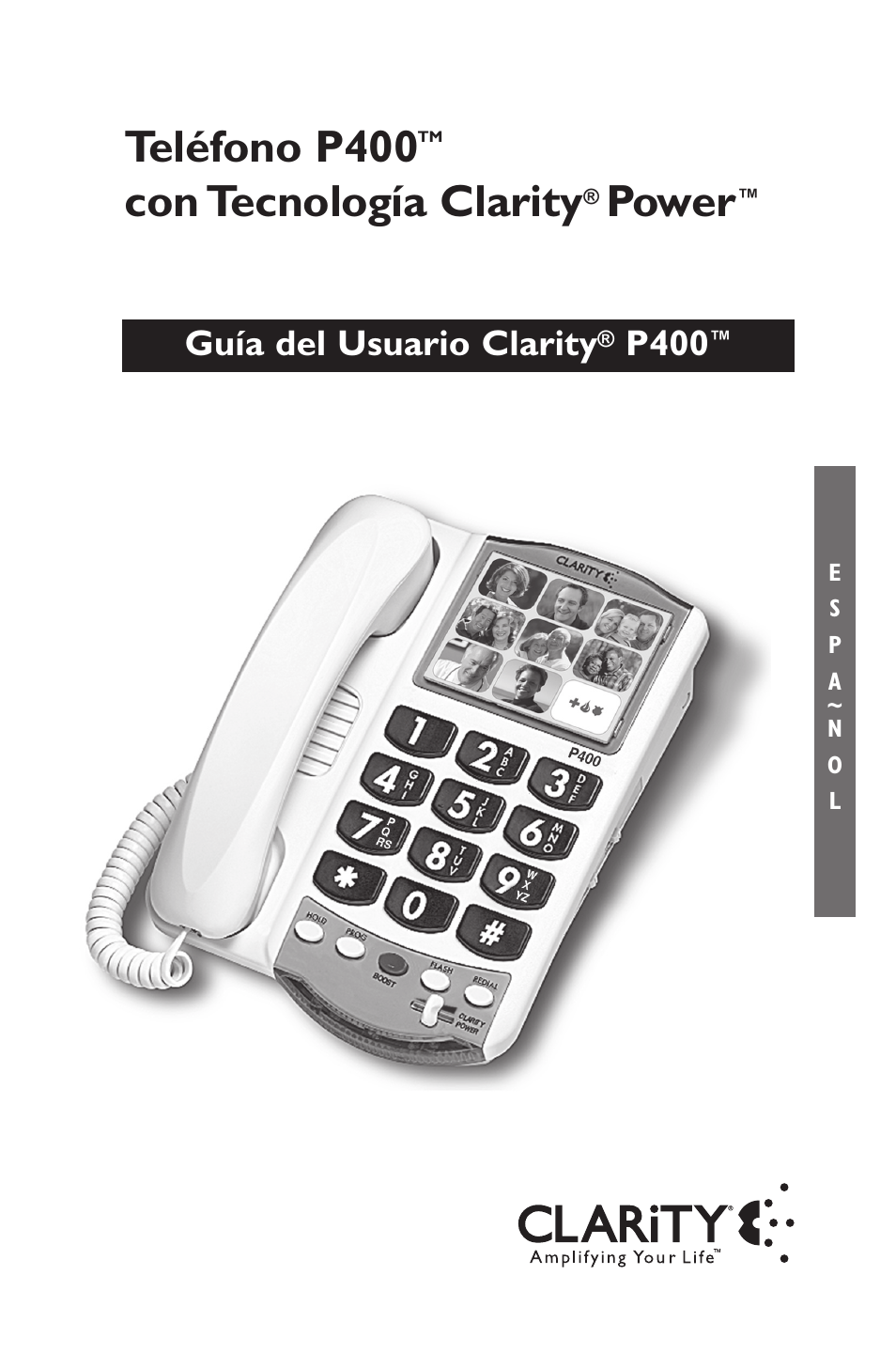 Teléfono p400, Con tecnología clarity, Power | Guía del usuario clarity, P400 | Clarity POWER P400 User Manual | Page 21 / 64