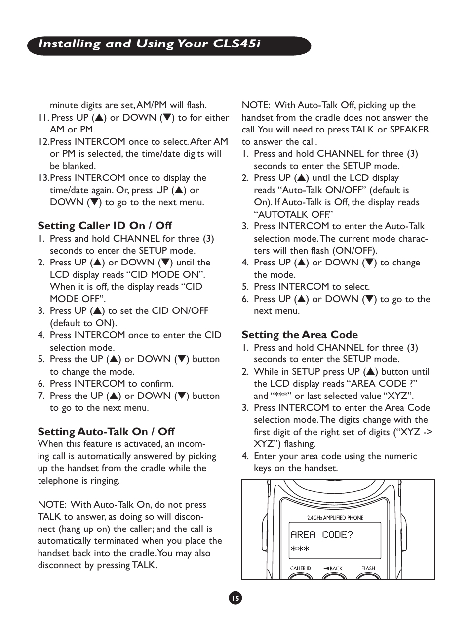 Installing and using your cls45i | Clarity CLS 45i User Manual | Page 19 / 108