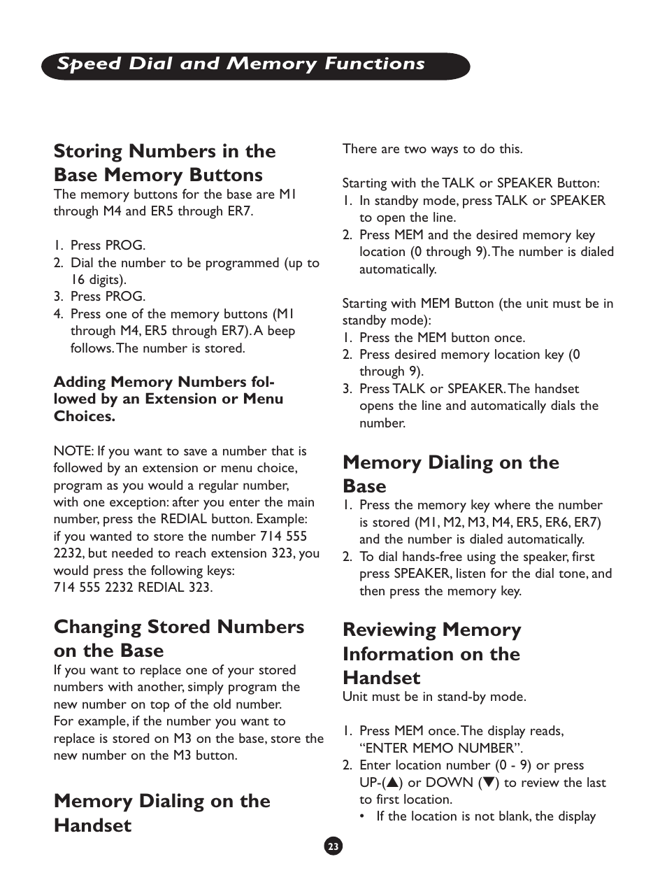 Changing stored numbers on the base | Clarity CLS 45i User Manual | Page 27 / 108