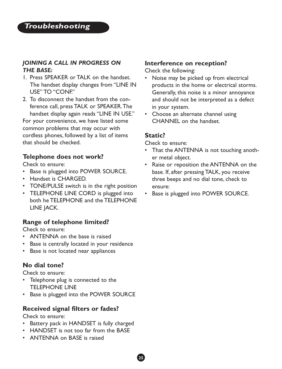 Troubleshooting | Clarity CLS 45i User Manual | Page 29 / 108