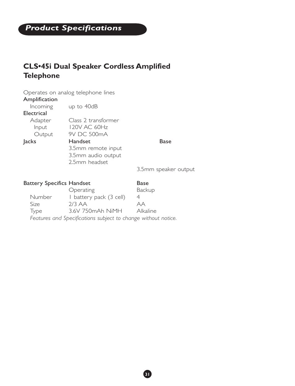 Clarity CLS 45i User Manual | Page 35 / 108