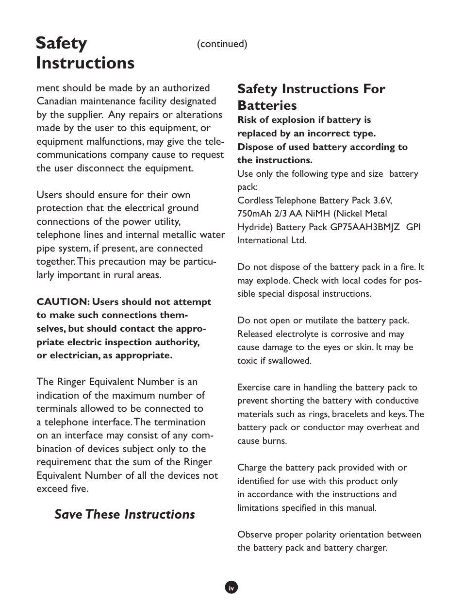 Safety instructions | Clarity CLS 45i User Manual | Page 4 / 108