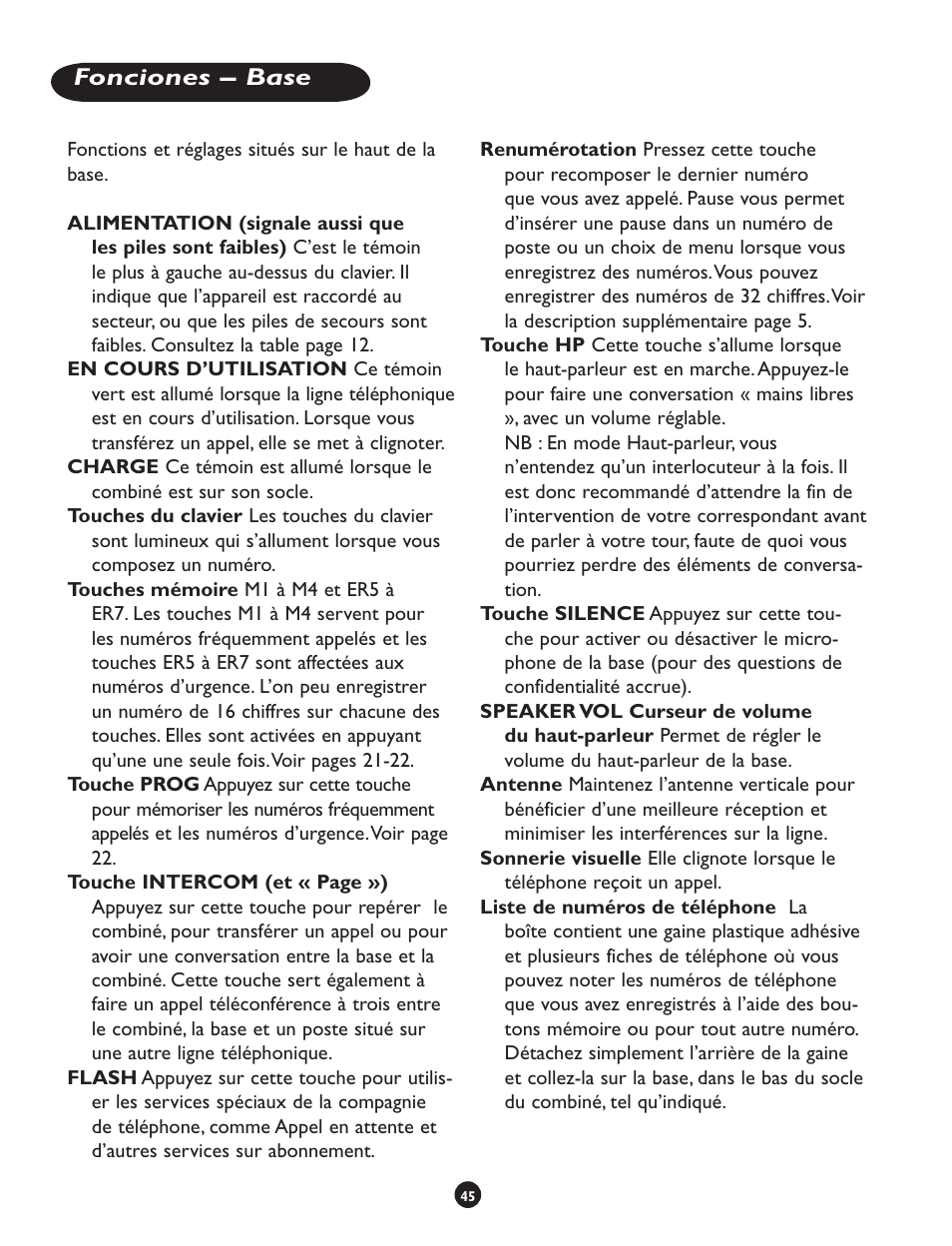 Fonciones – base | Clarity CLS 45i User Manual | Page 49 / 108