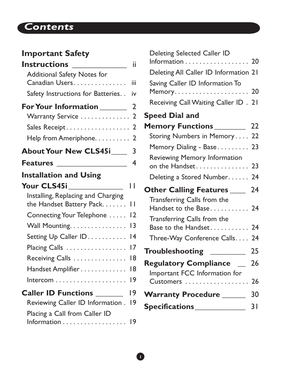 Clarity CLS 45i User Manual | Page 5 / 108