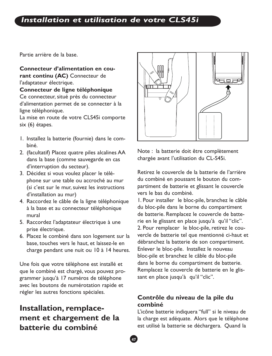 Installation et utilisation de votre cls45i | Clarity CLS 45i User Manual | Page 51 / 108