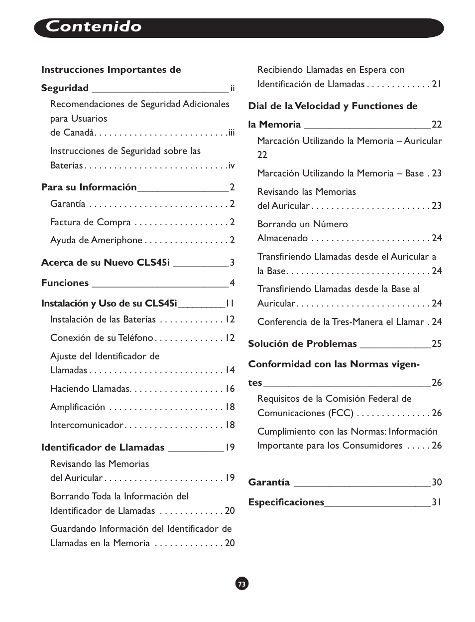 Clarity CLS 45i User Manual | Page 77 / 108
