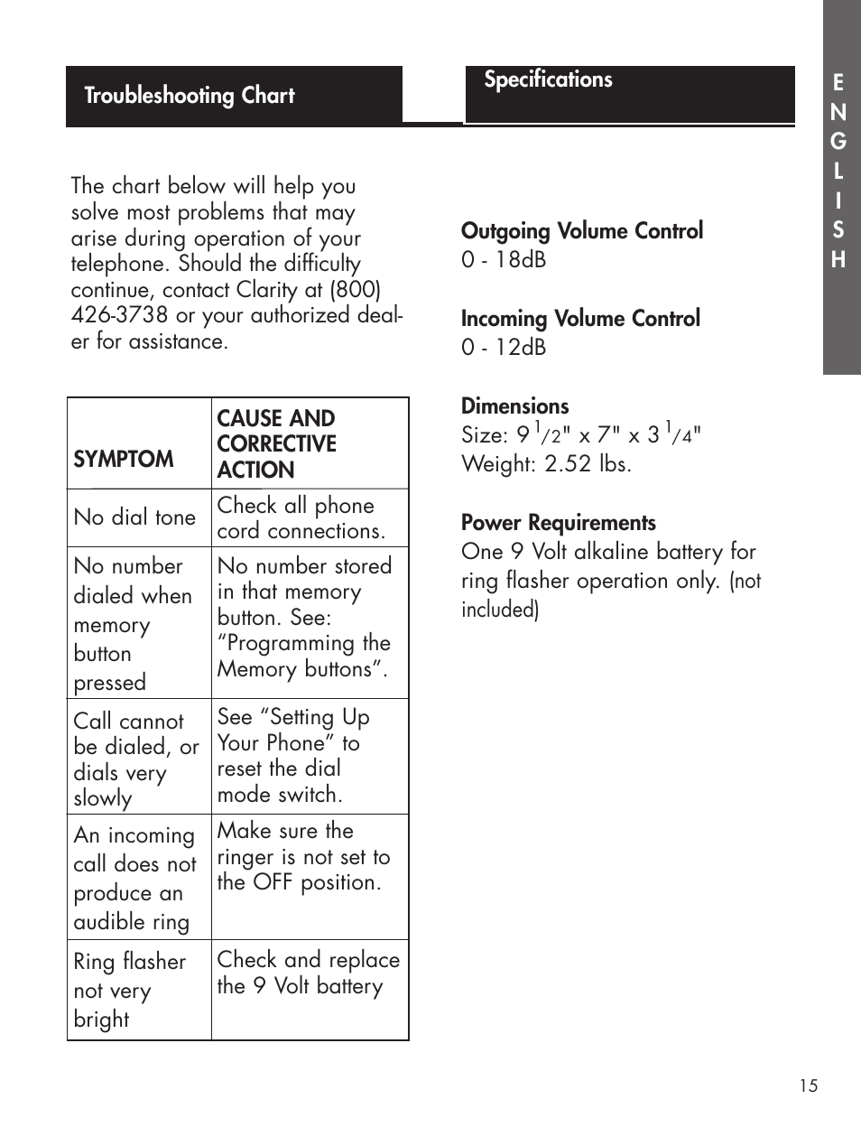 Clarity XL-25S User Manual | Page 18 / 27