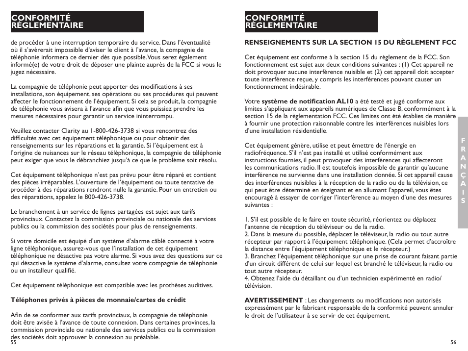 Clarity ALERTMASTER AL10 User Manual | Page 29 / 45