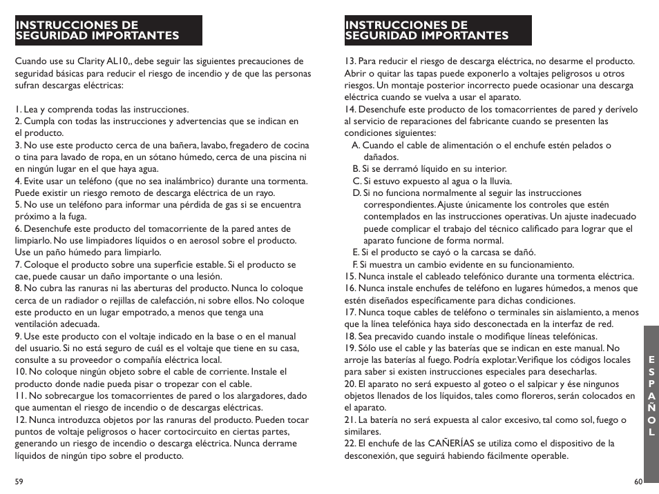 Clarity ALERTMASTER AL10 User Manual | Page 31 / 45