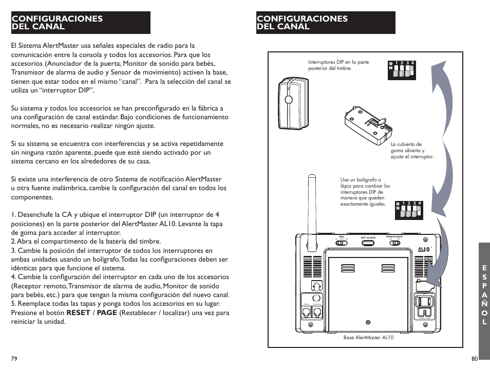 Configuraciones del canal | Clarity ALERTMASTER AL10 User Manual | Page 41 / 45