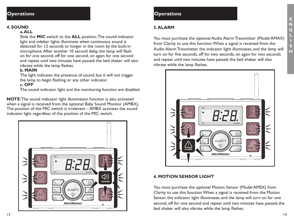 Operations | Clarity ALERTMASTER AL10 User Manual | Page 8 / 45