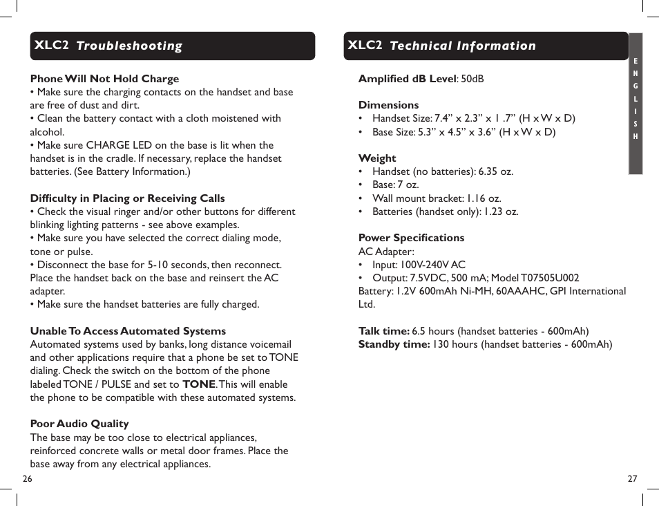 Clarity Professional XLC2 User Manual | Page 15 / 61