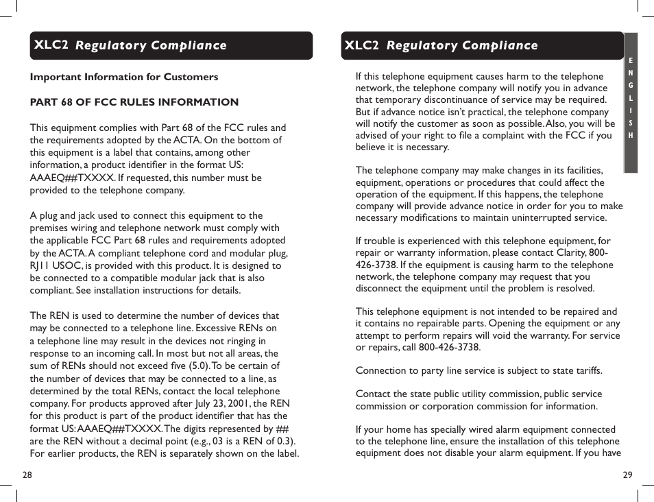 Clarity Professional XLC2 User Manual | Page 16 / 61