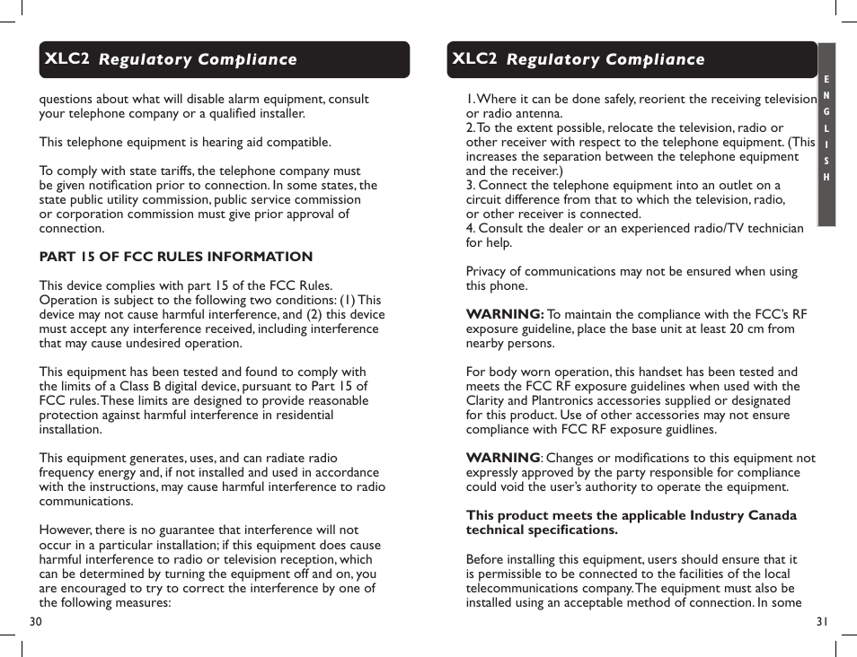 Clarity Professional XLC2 User Manual | Page 17 / 61