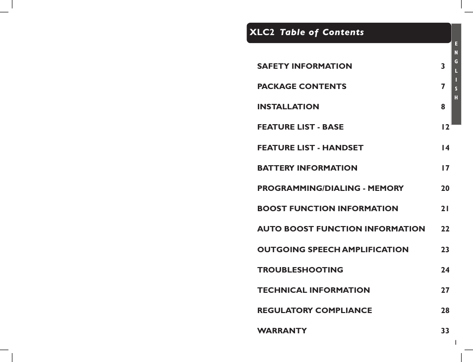 Clarity Professional XLC2 User Manual | Page 2 / 61