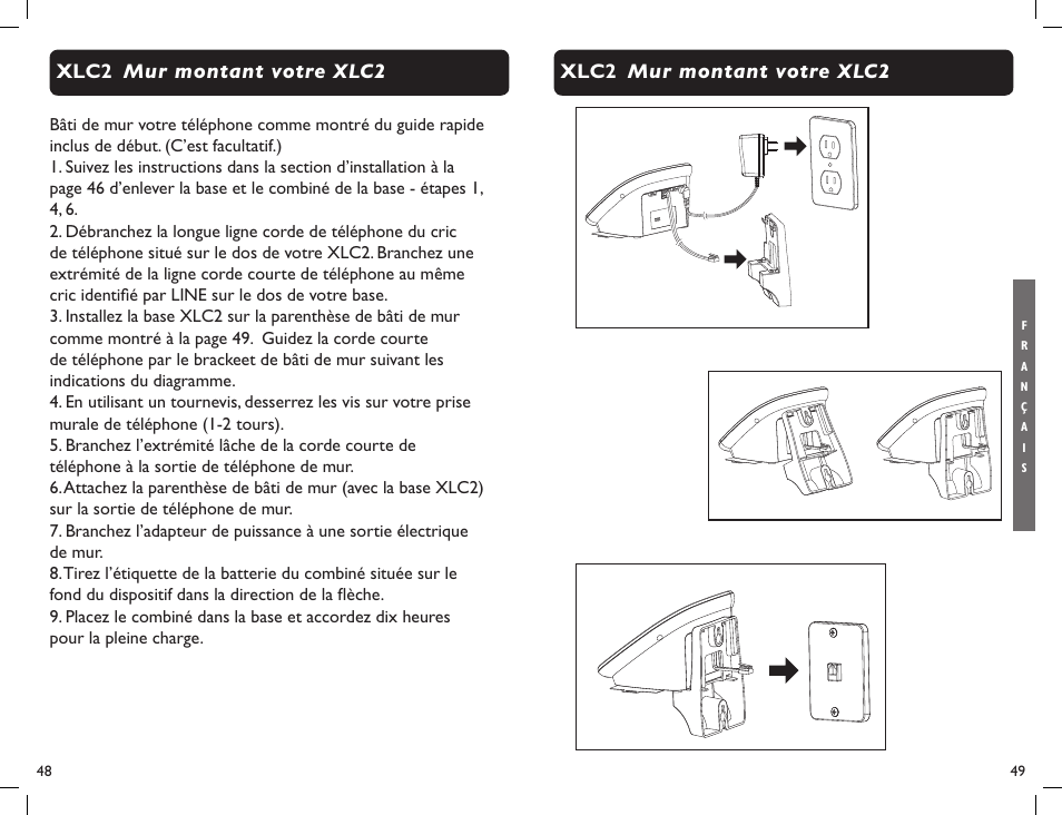 Mur montant votre xlc2 xlc2 | Clarity Professional XLC2 User Manual | Page 26 / 61