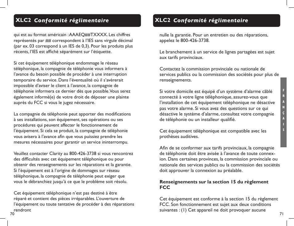 Clarity Professional XLC2 User Manual | Page 37 / 61