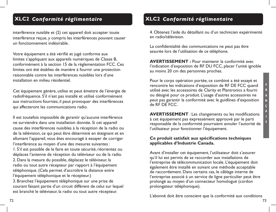 Clarity Professional XLC2 User Manual | Page 38 / 61