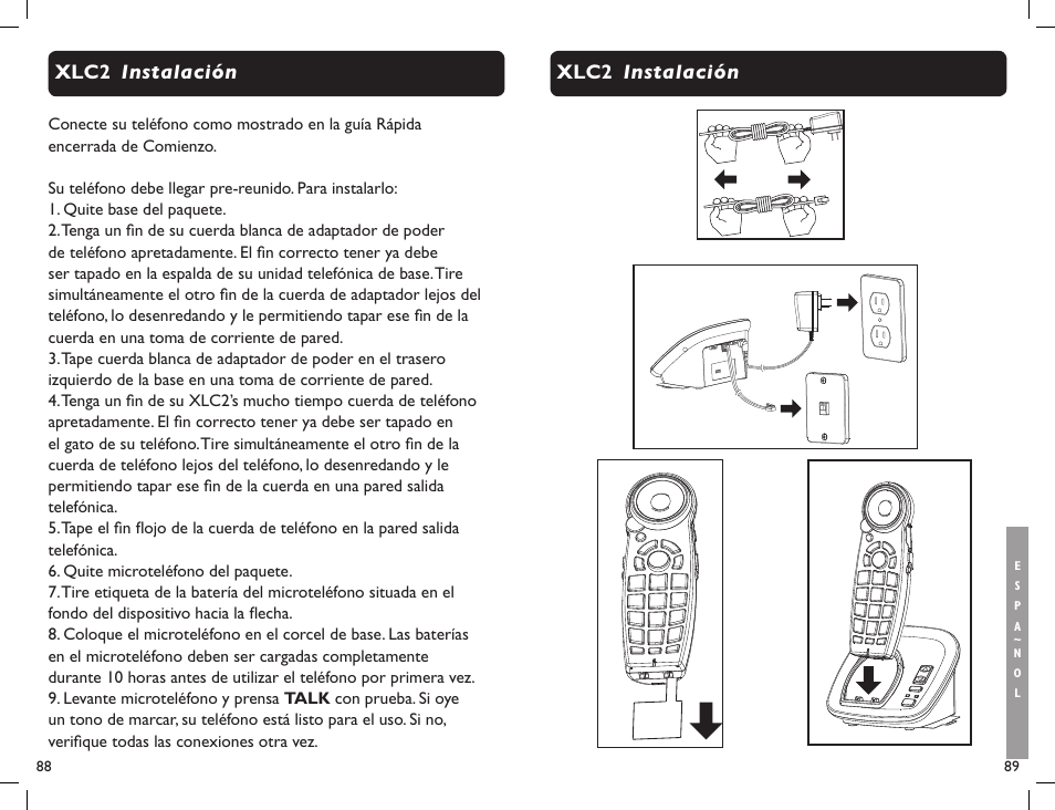 Instalación xlc2 instalación xlc2 | Clarity Professional XLC2 User Manual | Page 46 / 61