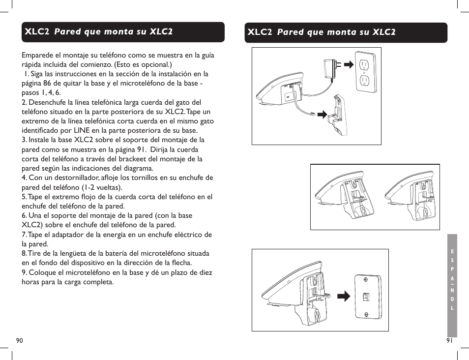 Pared que monta su xlc2 xlc2 | Clarity Professional XLC2 User Manual | Page 47 / 61