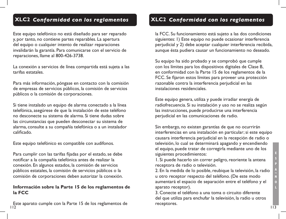 Clarity Professional XLC2 User Manual | Page 58 / 61
