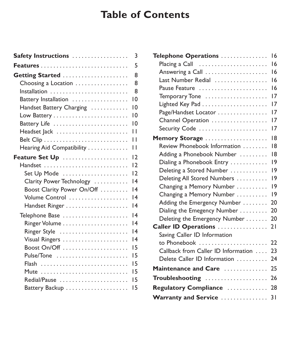 Clarity C600 User Manual | Page 2 / 32