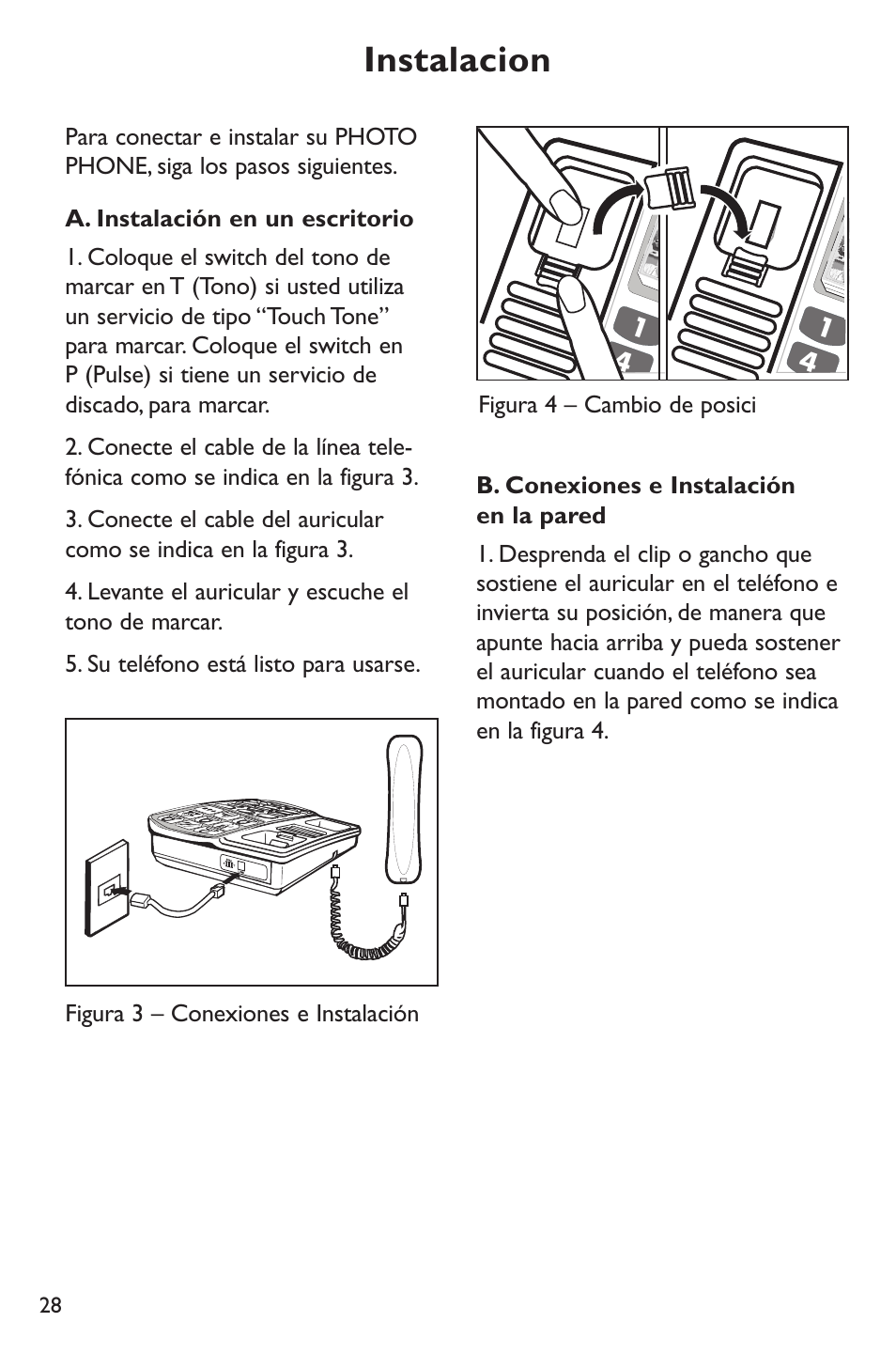 Instalacion | Clarity p400 User Manual | Page 28 / 64