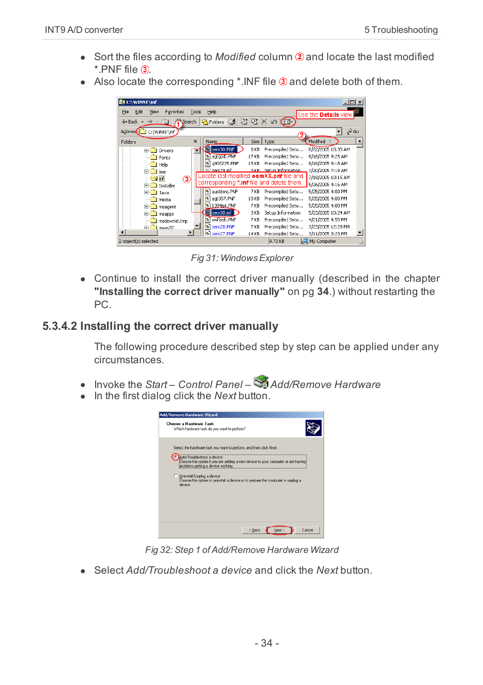 2 installing the correct driver manually | Clarity INT9 User Manual | Page 38 / 47