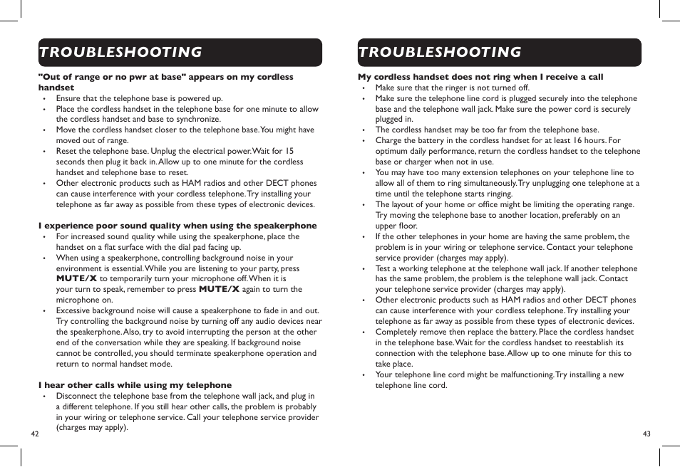 Troubleshooting | Clarity DECT6.0 Amplified Big Button Cordless Phone D703 User Manual | Page 23 / 25